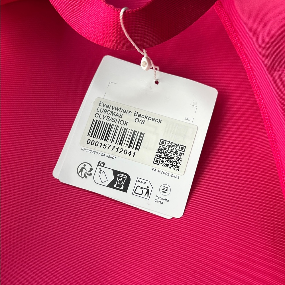 NWT Lululemon Everywhere Backpack | Calipso pink 22L - Picture 2 of 3